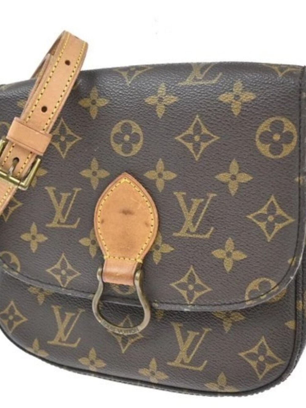 LOUIS VUITTON Saint Cloud MM Shoulder Bag Monogram Leather Brown M51243 81CA682